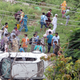 Vehicles being damaged by suspected Dera Sacha Sauda sect members in Panchkula, India, Aug. 25.
